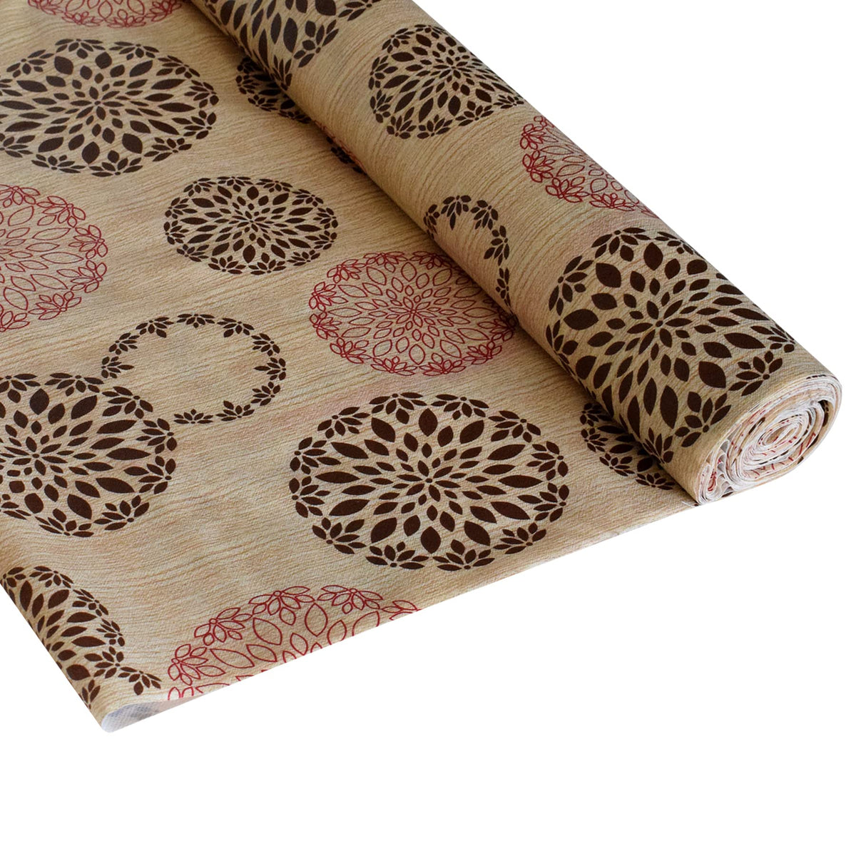 Kuber Industries Rangoli Printed Shelf Liners for Kitchen Shelves|Water Proof DustProof|5 MTR Roll & Easy to Cut|Size 500 x 45 cm (Sand),Standard,49KM0394