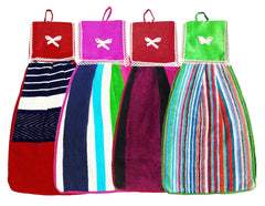 Kuber Industries Hanging Cotton 4 Pieces Cotton Washbasin Napkin/Hand Towel for Kitchen and Bathroom (Multi)