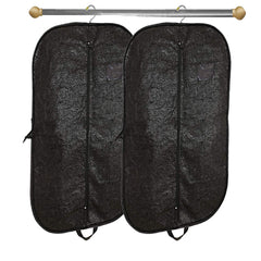 Kuber Industries Embossed Design 2 Pieces Half Transparent Non Woven Men's Coat Blazer Cover (Black) -CTKTC43444