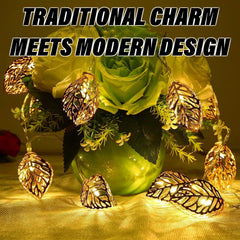 Kuber Industries Diwali Lights | Diwali String Light For Décor | Lights for Christmas | Lights for Navratri | Lights for Party | Lights for Indoor & Outdoor | Leaf String Lights | Golden