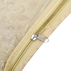 Heart Home Metalic Print Waterproof Clothes Storage Bag Wardrobe Hanging Protective Cover Zipper Dust Cover Suitable for Wardrobe Storage and Travel (Gold)-Pack of 9-KUBMART15524