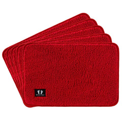 Kuber Industries Floor |Stylish Door Mat|Durable & Easy to Maintain|Multi-Utility Floor for Living Room,Bedroom,Bathroom,Kitchen,Entrances|40 x 60 cm,Red, Pack of 5