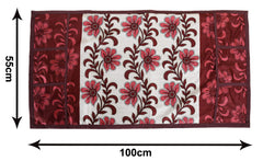 Kuber Industries Flower Print Polyester Fridge/Refrigerator Top Cover (Maroon)-KUBMART15477,Standard