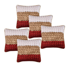 Kuber Industries Cushion Cover | Sofa Cushion Covers | Square Cushion Covers | Polyester Cushion Covers | Frill Top Couch Cushion Covers | Set of 5 | 16 Inch | Multicolor