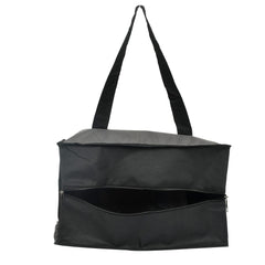 Kuber Industries Small Size Canvas Shopping Bags for Carry Milk Grocery Fruits Vegetable with Reinforced Handles jhola Bag (Black & Grey)