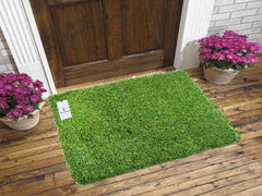 Kuber Industries Grass Door Mat - 24"X15", Green, Pack of 1