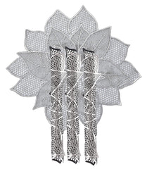 Kuber Industries Flower Design Soft Leather Table Placemats, Set of 6 (Silver)-HS43KUBMART26098, Standard