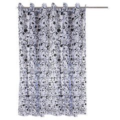 Kuber Industries PVC Spiral Print Door Curtain|AC Curtain Parda for Home Decor with 8 Steel Grommets,7 Feet,(Black)