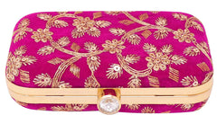 Kuber Industries Evening Bag for Women Wedding Party Clutch Handbag Crossbody Chain Shoulder Clutch Purse (Pink)-KUBMART11859