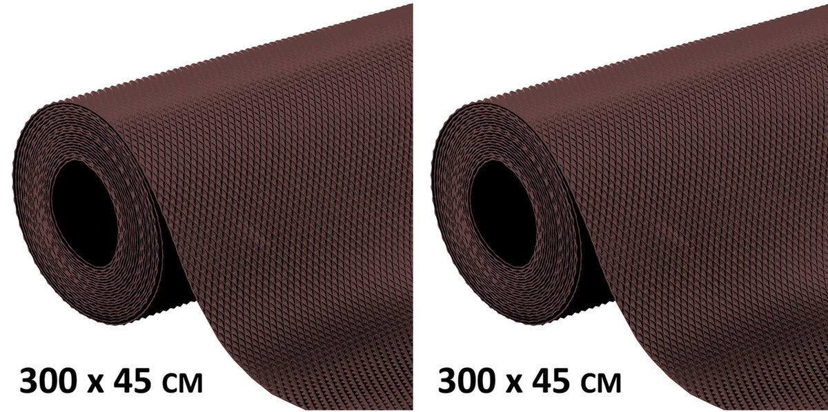 Kuber Industries 2 Pieces Multipurpose Textured Super Strong Anti-Slip Mat Liner,Size 45X300 Cm (3 Meter Roll, Brown) - CTKTC040233