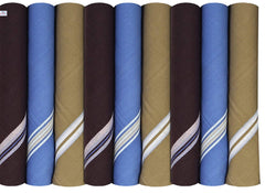 Heart Home Men's Handkerchiefs, 100% Pure Cotton, Pocket Square Hankies, Classic Plaid Pattern Perfect for Gift, Set of 9 (Dark Color)