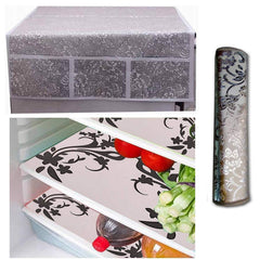 Kuber Industries Cloth 3 Pieces Fridge Mat, 1 Piece Handle Cover and 1 Pieces Fridge Top Cover (Multi)-CTKTC2784