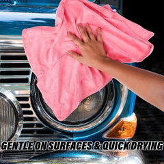 Heart Home Cleaning Towel | Reusable Cleaning Cloths for Kitchen | Duster Towel for Home Cleaning | 400 GSM Cleaning Cloth Towel for Car | Bike | 50x70 | Pack of 5 | Pink