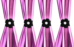 Kuber Industries Velvet 4 Pieces Curtain Tie Back Tassel Set (Black) CTKTC33447