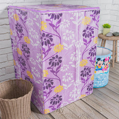 Heart Home Washing Machine Cover | Flower Print Washing Machine Cover | Knitting Polyester | Top Load Fully-Automatic Washing Machine Cover | Purple