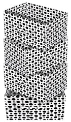 Kuber Industries Dot Print Non Woven Fabric Modular Closet Organizer Box with Handle for Cube Storage Units in Closet,Set Of 4(Black & White)-KUBMART16021