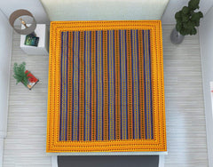 Kuber Industries 160 TC Cotton Double Bedsheet with 2 Pillow Covers - Yellow