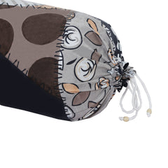 Kuber Industries Check Floral Print Soft & Luxurious Decorative Cotton Bolster Cover- Set of 2, 16"x30" (Cream) (2)