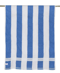 Heart Home Lining Design Soft Cotton Bath Towel, 30"x60"(Blue & White)