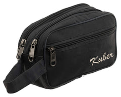 Kuber Industries 2 Pieces Multipurpose Canvas Toiletry Travel Shaving Kit,(Black) - CTKTC031454