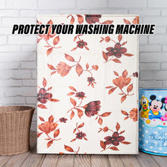 Heart Home Washing Machine Cover | Cream Printed Washing Machine Cover | Soft PVC | Front Load Washing Machine Cover | Cream