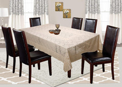Kuber Industries Cotton Flower Design Shining 6 Seater Dining Table Cover (60x90 inch, Gold, CTKTC34030)