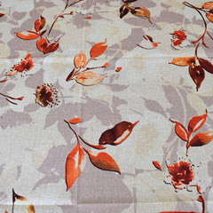 Heart Home Flower Printed Home Decorative Luxurious 6 Seater Soft Cotton Dinning Table Cover/Table Cloth- 60"x90" (Cream)-50HH01748