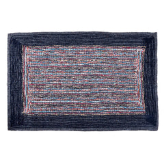 Heart Home Door Mat | Dust Trapper Mat | Door Entrance Mat | Anti-Skid Door Mat | Floor Mat for Home Entrance | Cotton Border Door Mat | Entryway Door Mat | Dark Blue