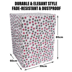 Heart Home Washing Machine Cover | Multi Dot Print Washing Machine Cover | PVC Top Load Fully-Automatic Washing Machine Cover | Cream