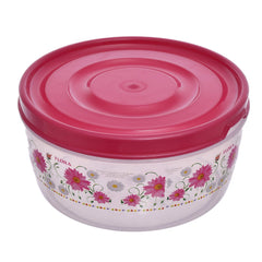 Kuber Industries Floral Print Plastic Multipurpose Transparent Air Tight Food Storage Kitchen Container Set (Set of 4, Pink)-KUBMART1234