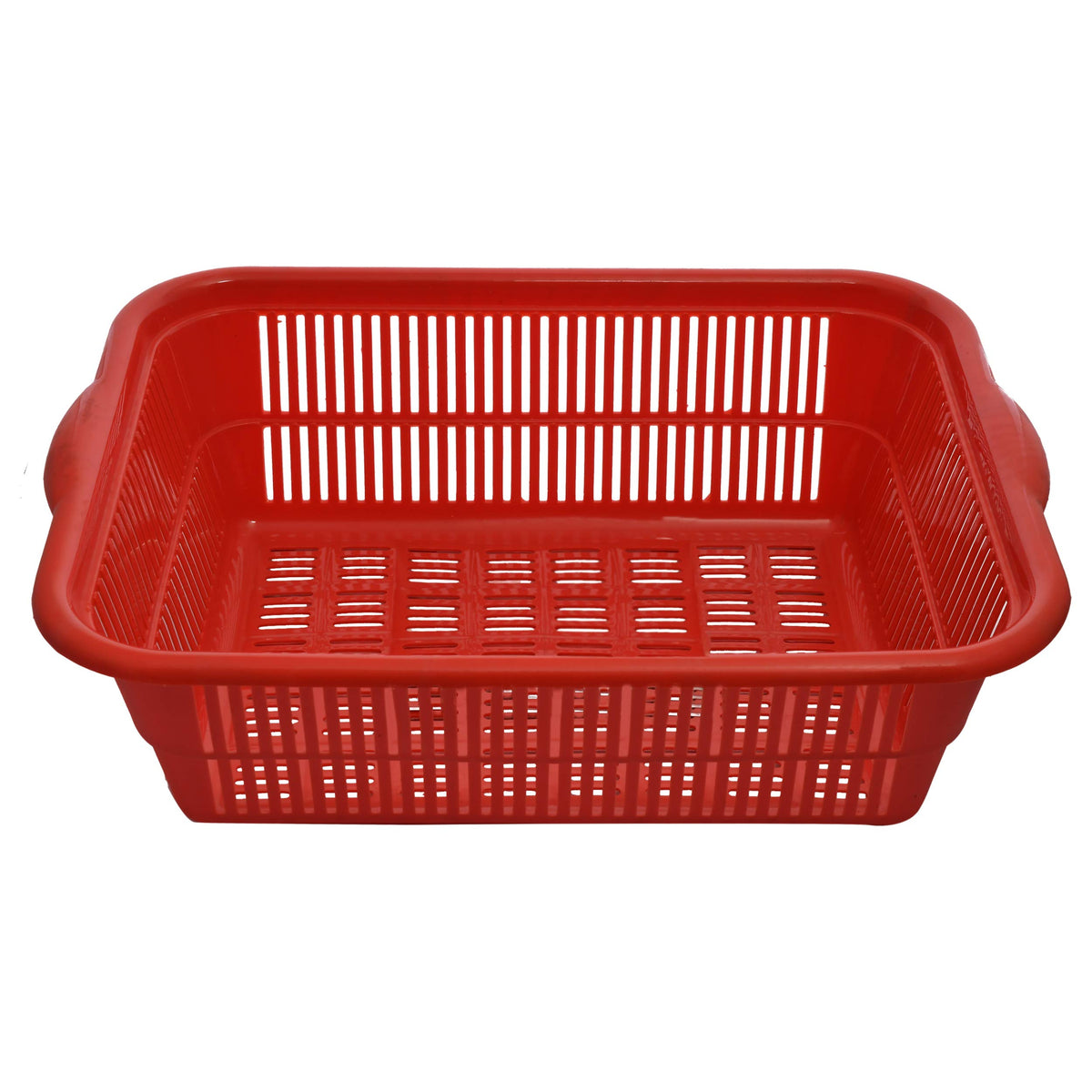 Heart Home Plastic Kitchen Small Size Dish Rack Drainer Vegetables and Fruits Washing Basket Dish Rack Multipurpose Organizers (Red)- HEART3607, Standard
