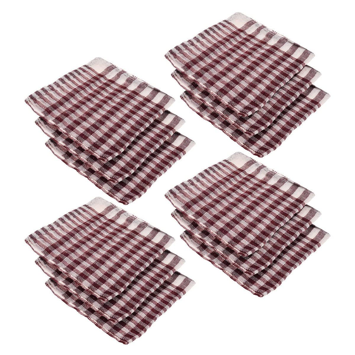 Kuber Industries Duster | Wet Dry Cleaning Napkin | Cotton Kitchen Duster | 300 GSM Kitchen Cleaning Clothes | Pocha For Kitchen | Car | Desk | Fan | Set of 12 | 101 | Maroon
