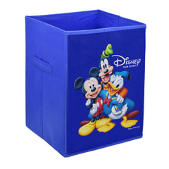 Kuber Industries Disney Team Mickey Mouse Print Non Woven Fabric Foldable Laundry Basket, Toy Storage Basket, Cloth Storage Basket with Handles (Set of 2, Black with Royal Blue)-KUBMART1204