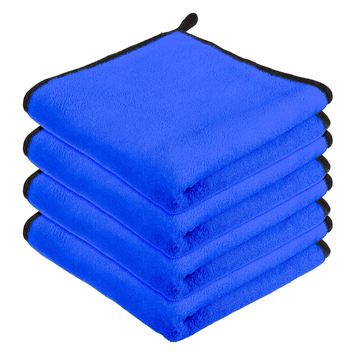 Kuber Industries Cleaning Towel | Reusable Cleaning Cloths for Kitchen | Duster Towel for Home Cleaning | 400 GSM Cleaning Cloth Towel with Hanging Loop | 40x60 | Pack of 4 | Blue