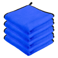 Heart Home Cleaning Towel | Reusable Cleaning Cloths for Kitchen | Duster Towel for Home Cleaning | 400 GSM Cleaning Cloth Towel with Hanging Loop | 40x40 | Pack of 4 | Blue