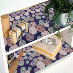 Heart Home Circle Design PVC Wardrobe Kitchen Drawer Cupboard Cabinet Shelf Mat, Shelf Liner 10 Mtr (Blue) - CTHH7011