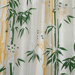 Kuber Industries CTKTC33772 Microfibre Bamboo Design Waterproof PVC Shower Curtain with 8 Hooks (Standard, 54 inch x 84 inch, Green)