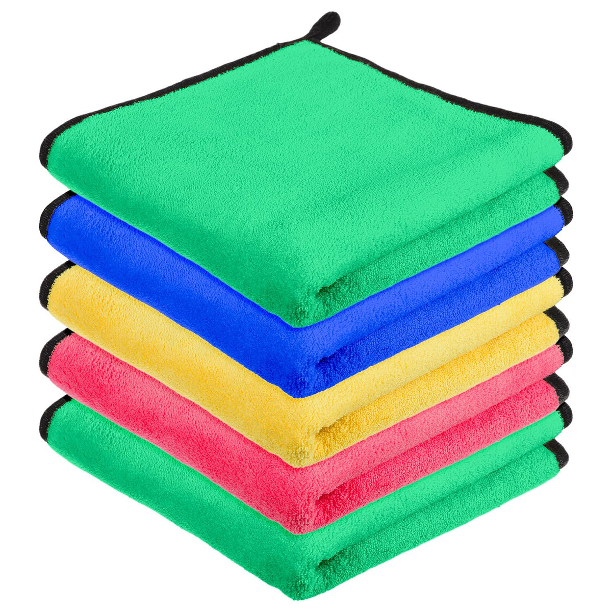 Kuber Industries Cleaning Towel | Reusable Cleaning Cloths for Kitchen | Duster Towel for Home Cleaning | 400 GSM Cleaning Cloth Towel with Hanging Loop | 40x40 | Pack of 5 | Multi