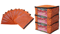 Kuber Industries 15 Piece Non Woven Saree Cover Set, Orange