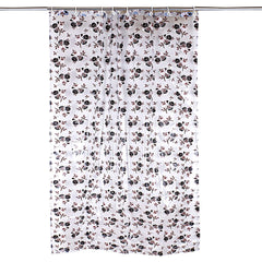 Kuber Industries PVC Waterproof Rose Print Shower Curtain for Bathroom with 8 Ring,7 Feet (Brown)