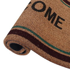 Kuber Industries Door Mat|Polyethylene Durable & Anti-Slip Natural Rectangle Welcome Print Floor Mat|Rug for Indoor or Outdoor, 30x20 Inch, Pack of 2 (Brown)