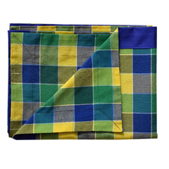 Kuber Industries Check Print Cotton Center Table Cover/Table Cloth for Home Decorative Luxurious 4 Seater, 60"x40" (Blue) 54KM4256