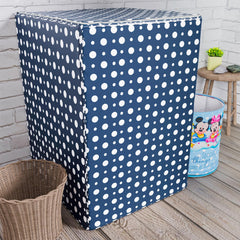 Heart Home Washing Machine Cover | Dot Print Washing Machine Cover | PVC | Top Load Fully-Automatic Washing Machine Cover | Blue