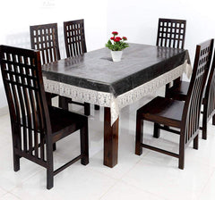 Heart Home PVC Transparent Clear Dining Table Cover Tablecloth Waterproof Protector, 6 Seater, 60 X 90 Inches Rectangle (Cream), Standard (HS_36_HEARTH019112)