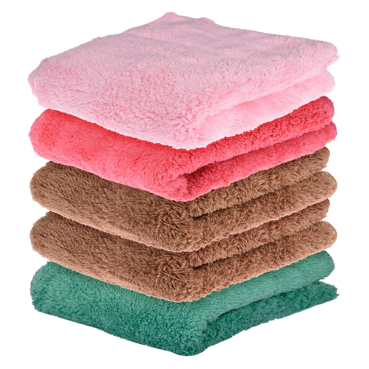 Heart Home Cleaning Towel | Reusable Cleaning Cloths for Kitchen | Duster Towel for Home Cleaning | 350 GSM Cleaning Cloth Towel for Car | Bike | 30x60 | Pack of 5 | Multi