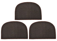 Heart Home D Shape Anti-Slip Durable Rubber Door Mat, Welcome Mat for Entryway,Patio,Garage, Outdoor, 21"x14"- Pack of 3 (Brown)-47HH01297
