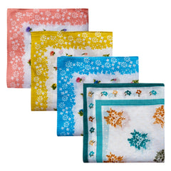 Kuber Industries Cotton Premium Collection Handkerchief|Small Flower Design & Colorful Look|Size 30 x 30 x CM, Set of 12 Piece (Multicolor)