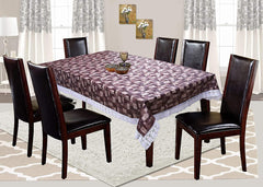 Heart Home Dining Table Cover Tablecloth Waterproof Protector 6 Seater with Fork Printed, 60 X 90 Inches Rectangle (Brown), Standard (HS_36_HEARTH019097)