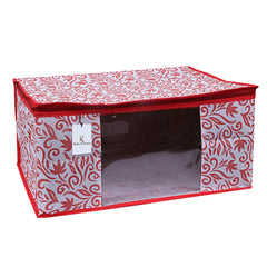 Kuber Industries 3 Piece Non Woven Saree Cover Set, Red,Large Size -CTKTC6392