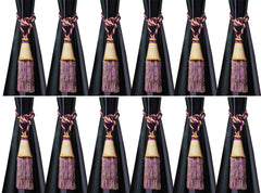 Kuber Industries Beads Beautiful Design Polyester 12 Pieces Curtain Tie Back Tassel Set (Purple) CTKTC33587